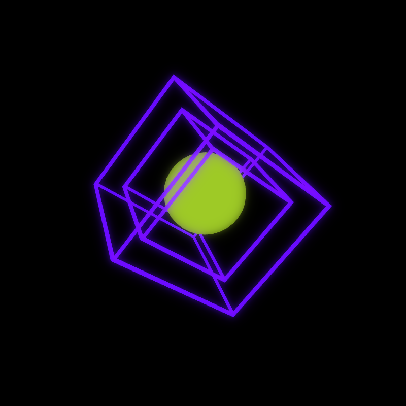 Generative Animation : Two Cube and Sphere #13