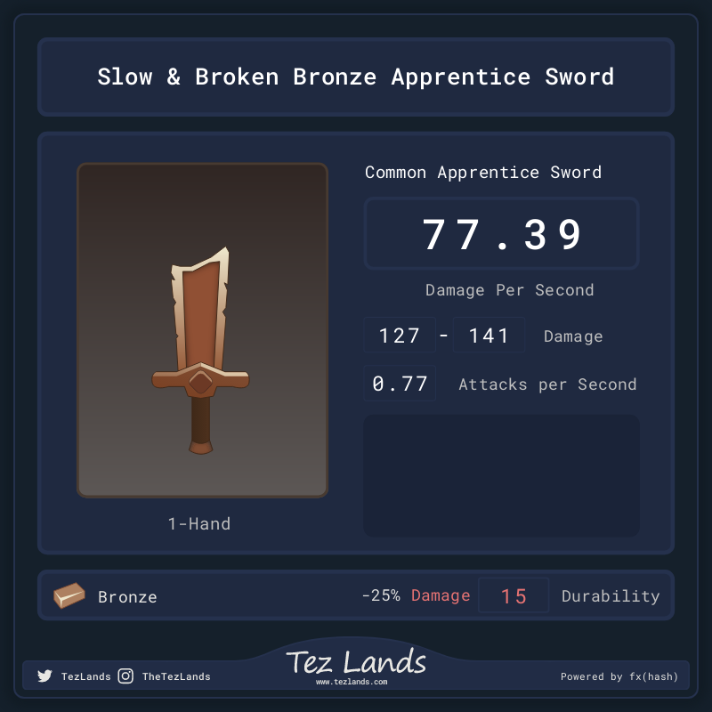 Tez Lands - Apprentice Sword #12