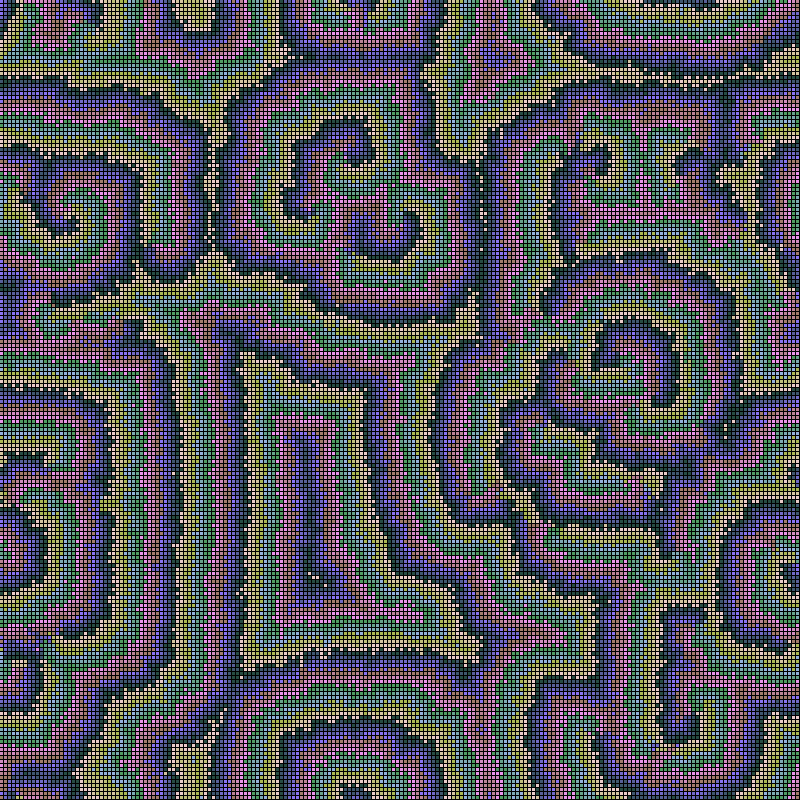 Reaction Diffusion Cellular Automata #37