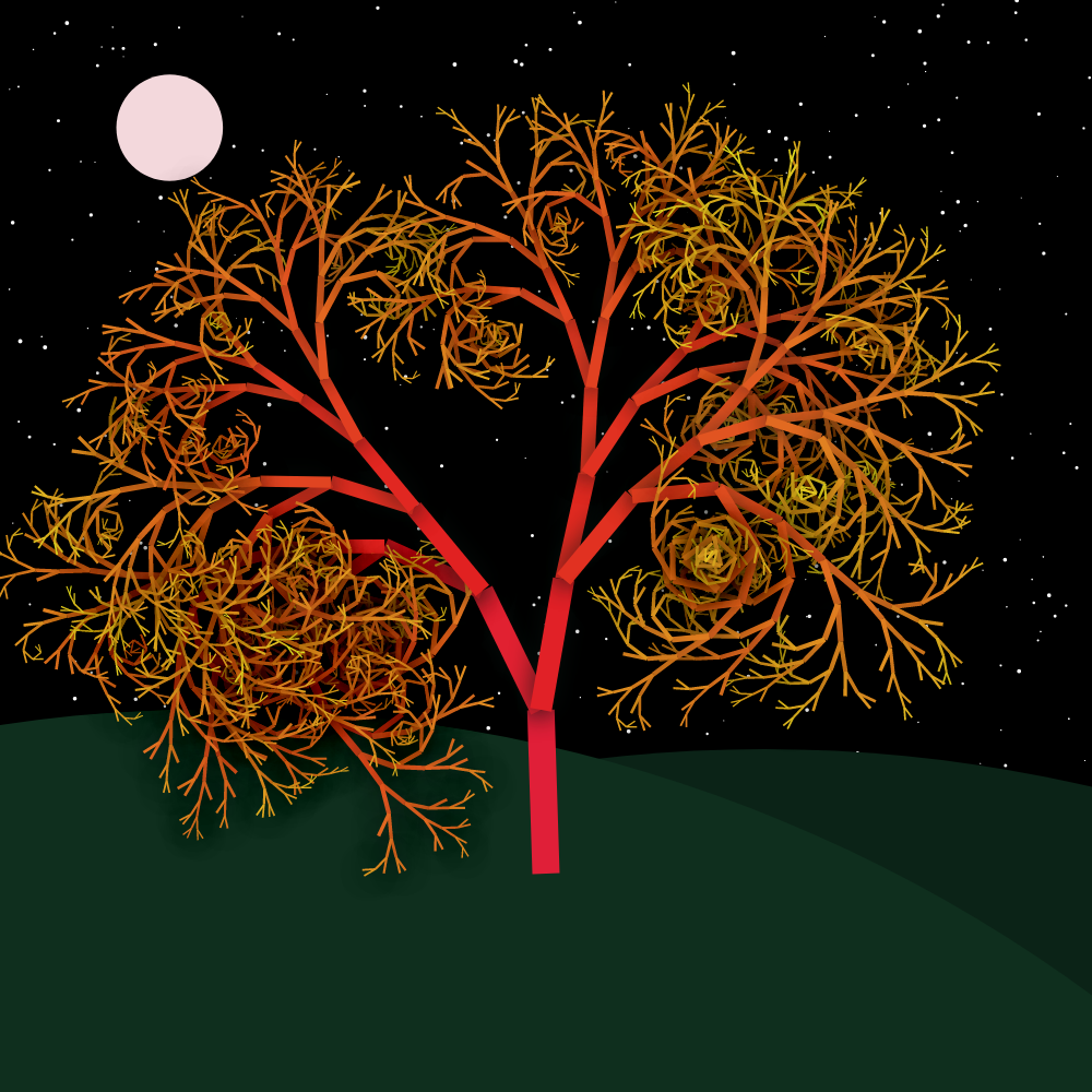 Moonlit Trees of Iterative Fractal Chaos #31