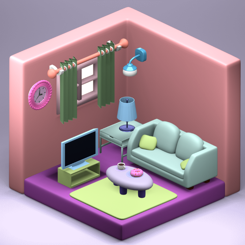 3D Fantasy Living room #1