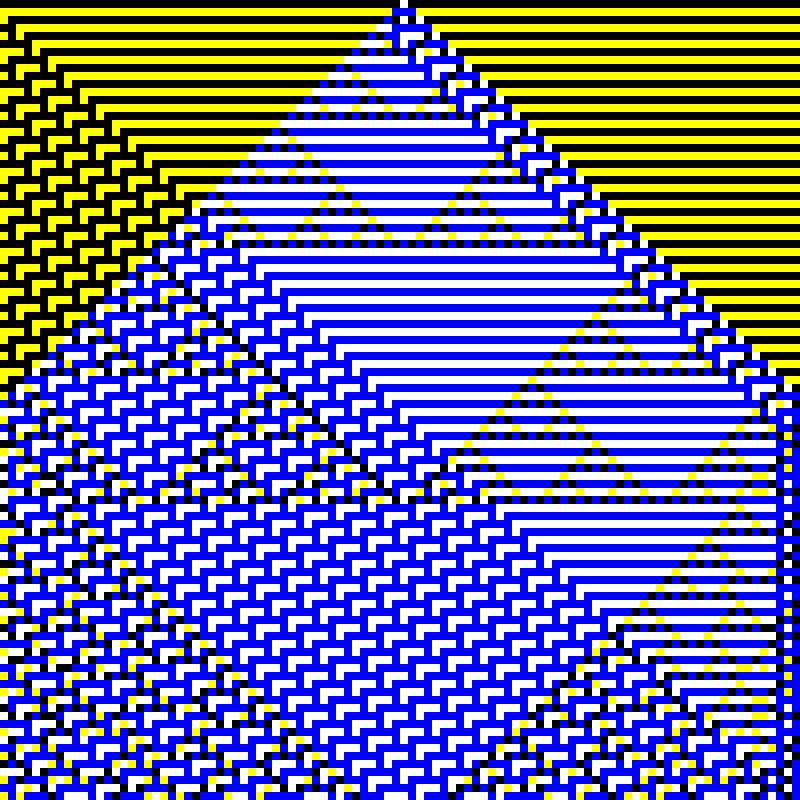 RGB Elementary Cellular Automaton #746