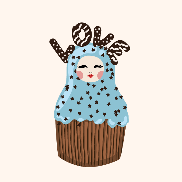 Cute Matryoshka Doll Cupcake Series #2