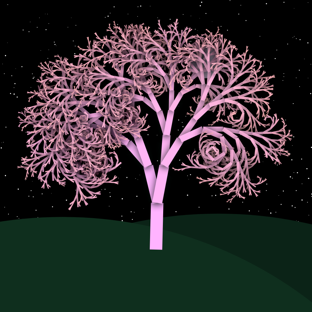 Moonlit Trees of Iterative Fractal Chaos #27