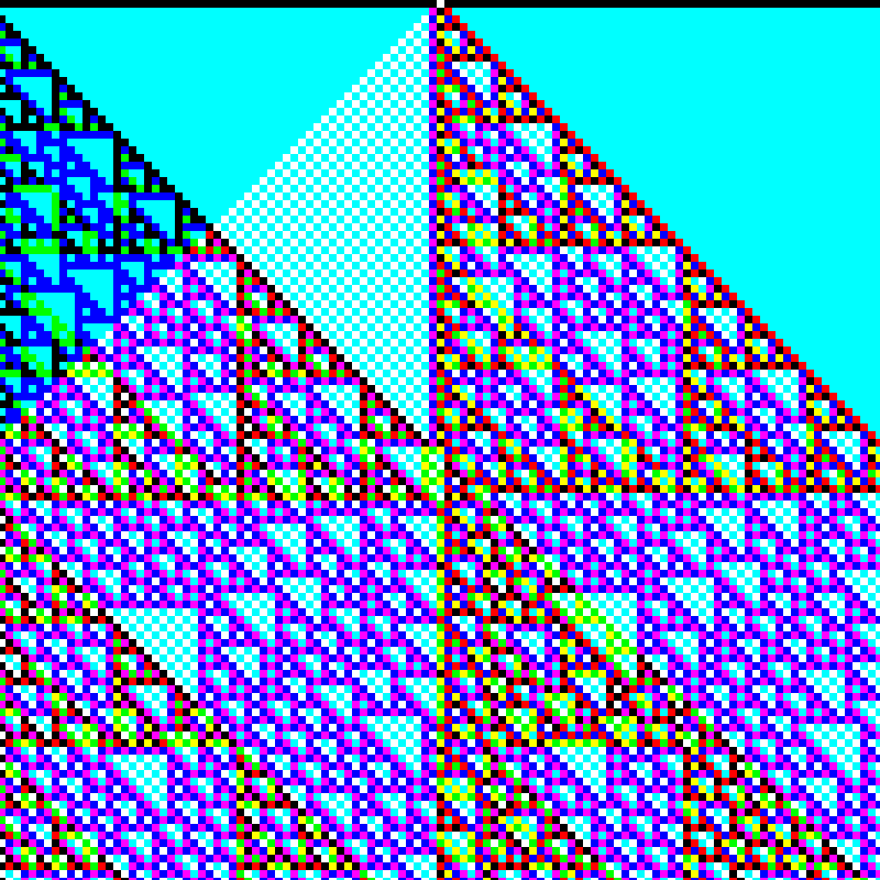 RGB Elementary Cellular Automaton #186