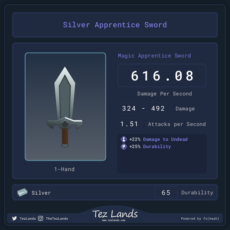 Tez Lands - Apprentice Sword #29