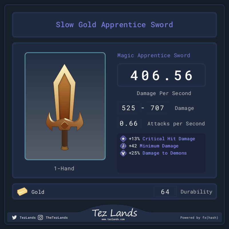 Tez Lands - Apprentice Sword #34