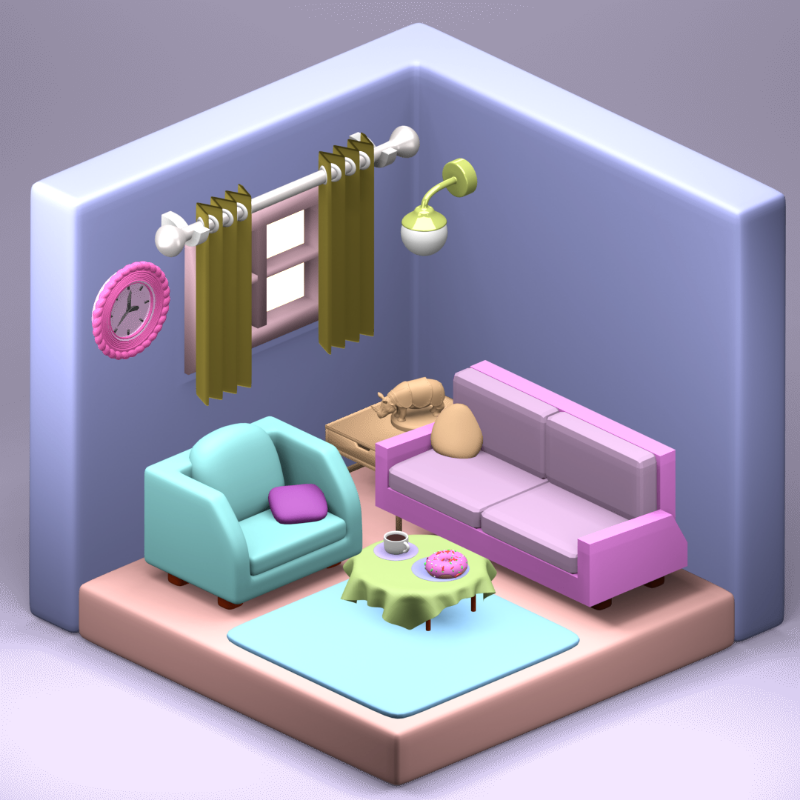 3D Fantasy Living room #32