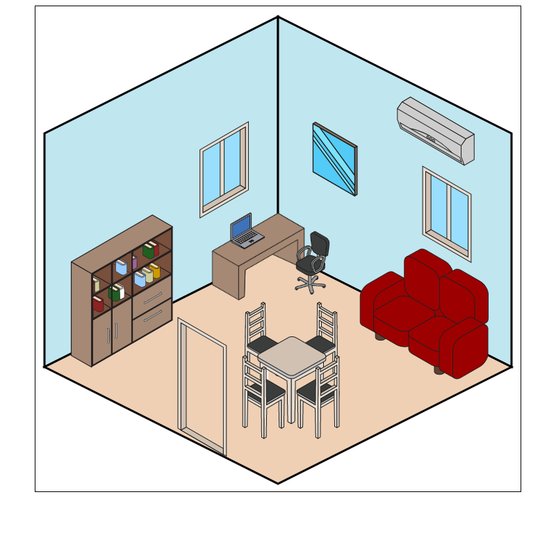 Isometric Living Room Interior #1