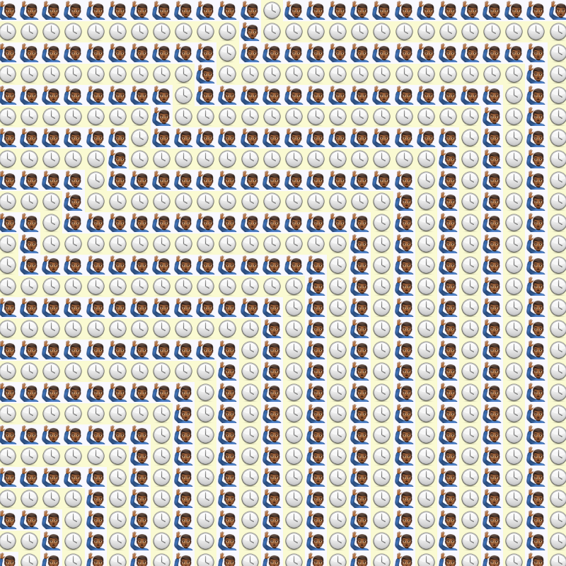 Elementary Cellular Emoji Automata #100