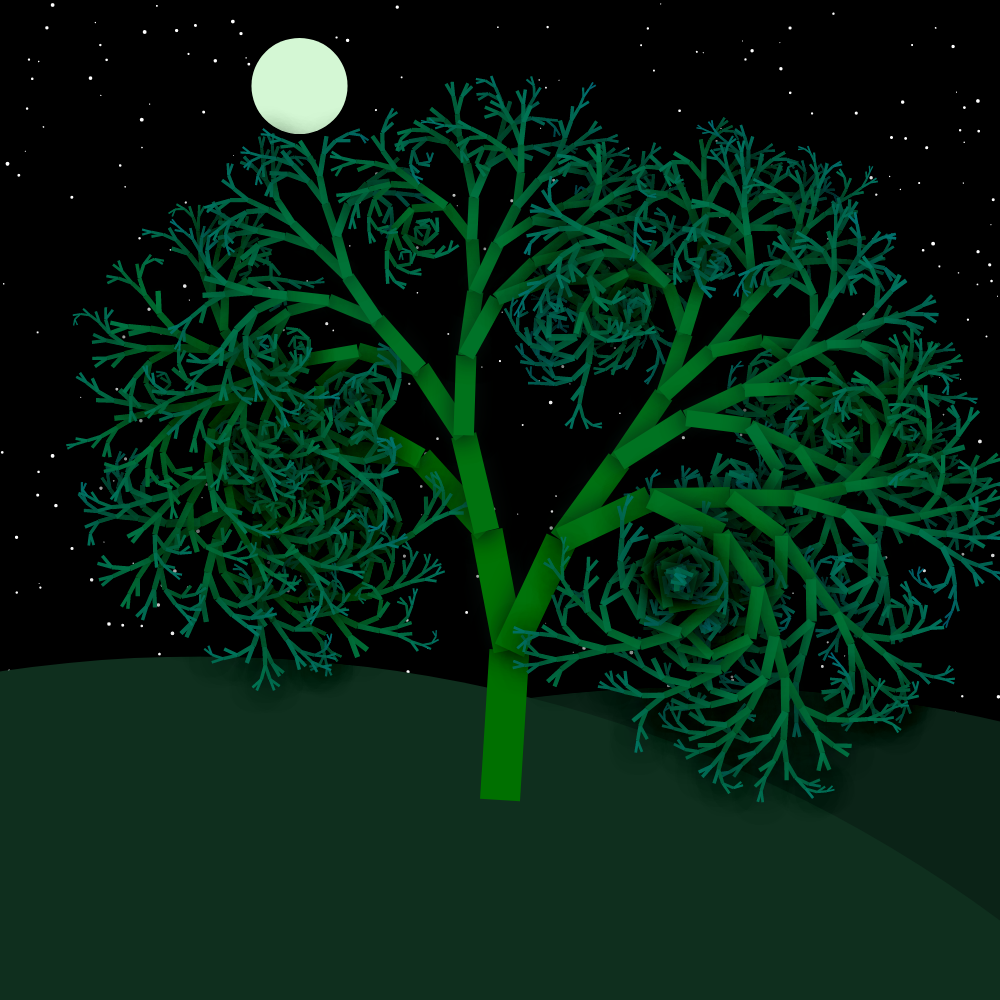 Moonlit Trees of Iterative Fractal Chaos #29