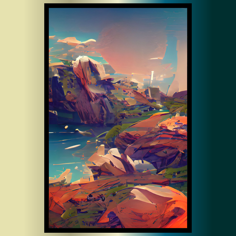 Framed landscape SciFy Art A.I #30