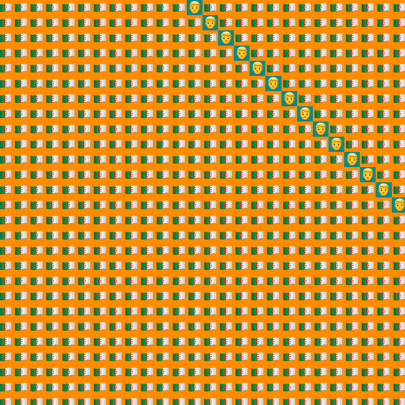 Elementary Cellular Emoji Automata #34