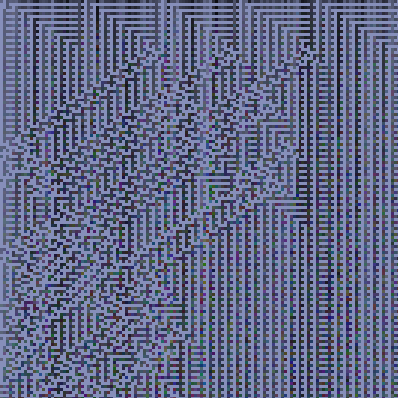 Colored Elementary Cellular Automaton #44