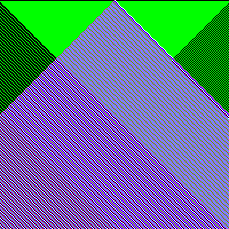 RGB Elementary Cellular Automaton #207