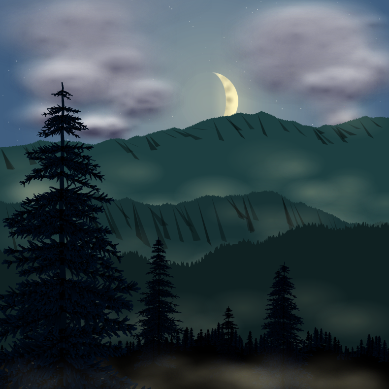 Moonlit Mountains #76