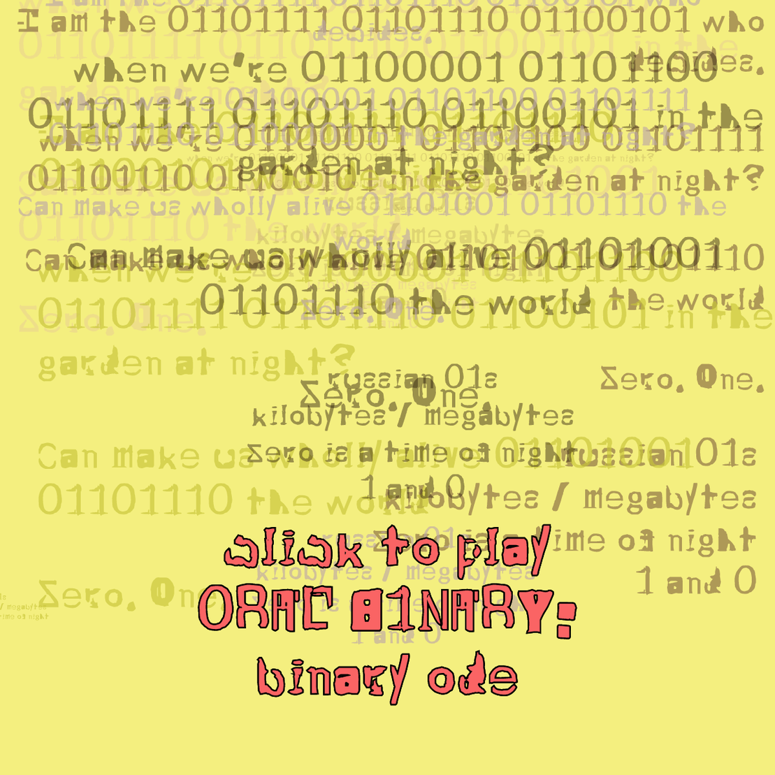 0RAL B1NARY: “BINARY ODE” #285