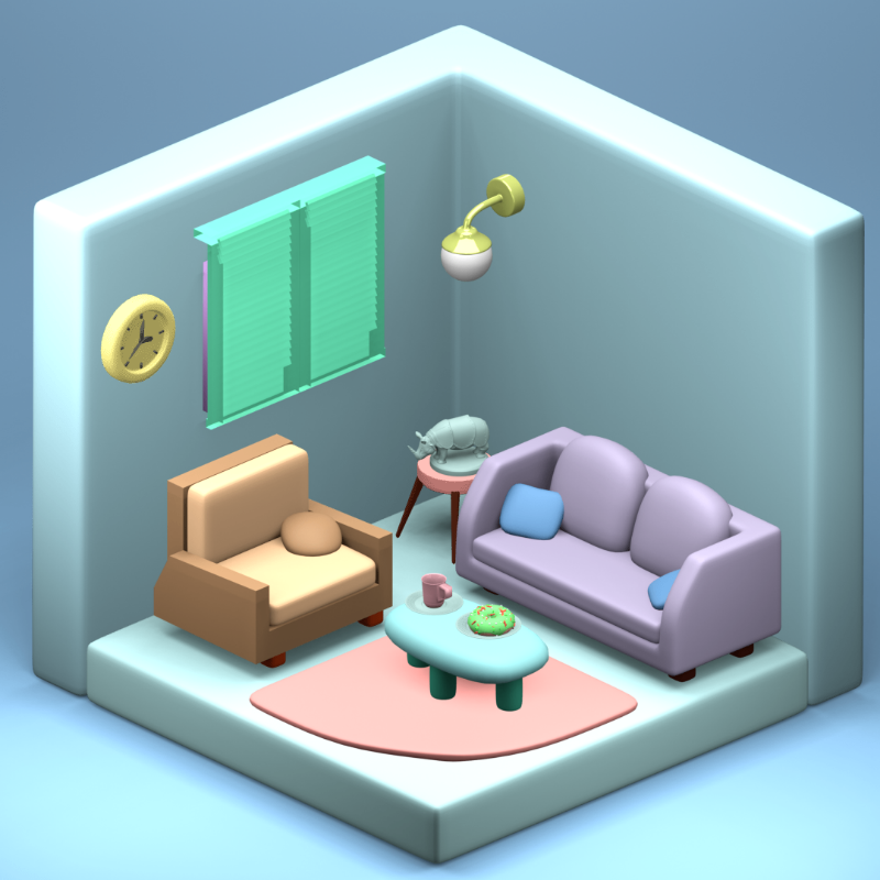 3D Fantasy Living room #5