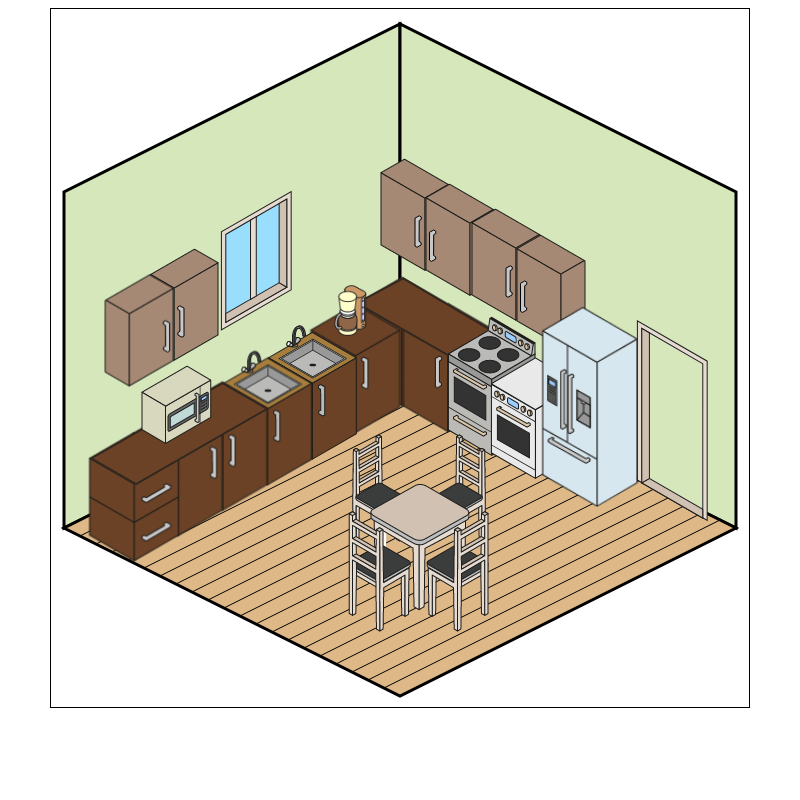 Isometric Kitchen Interior