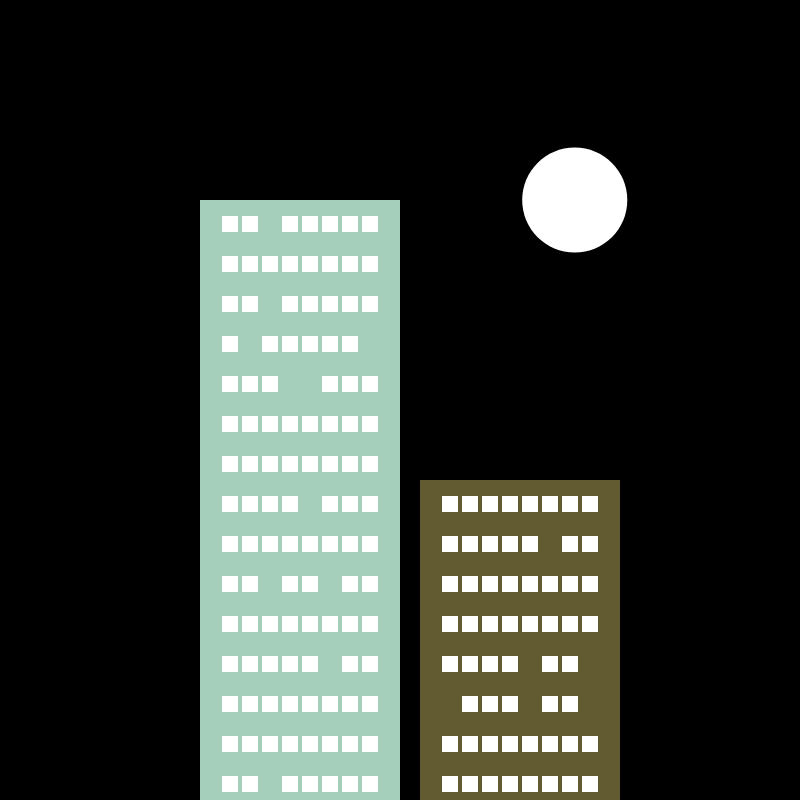 Two buildings and the moon #8