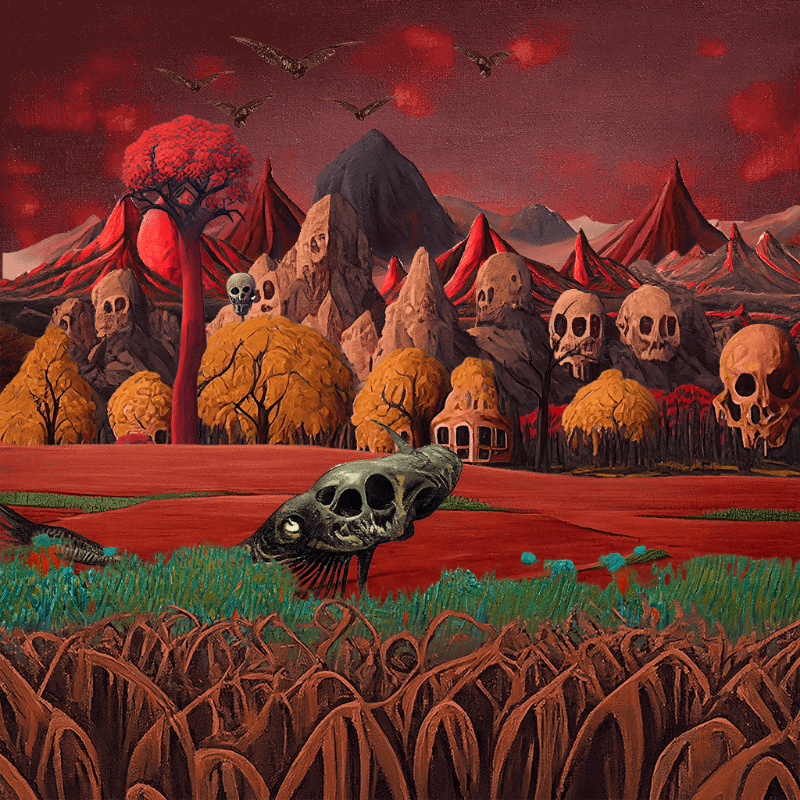 Skull Birds and Fishes #28