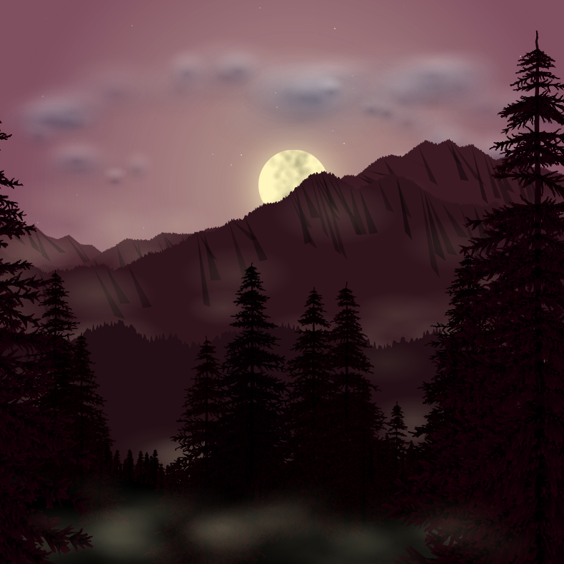 Moonlit Mountains #68