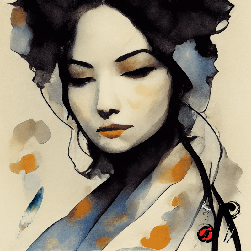 Geisha and feather #2