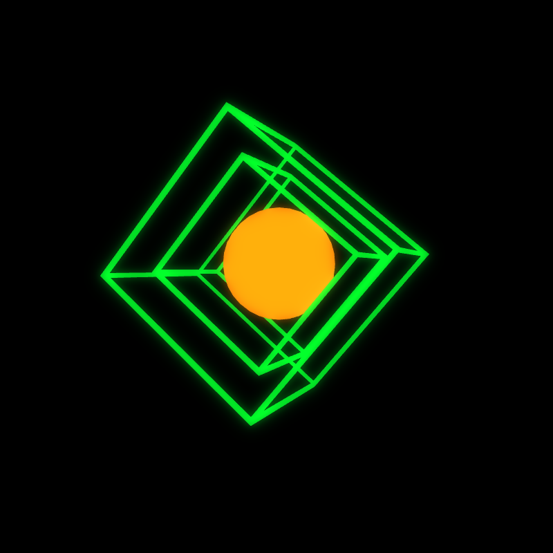 Generative Animation : Two Cube and Sphere #10