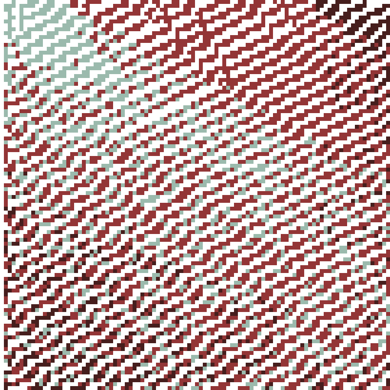 Colored Elementary Cellular Automaton #181