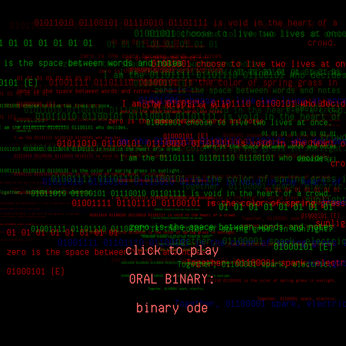 0RAL B1NARY: “BINARY ODE” #45