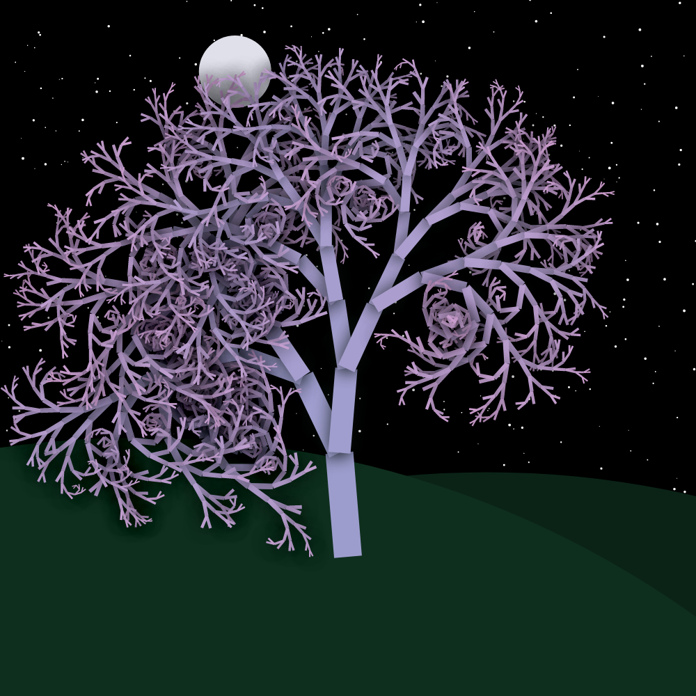 Moonlit Trees of Iterative Fractal Chaos #3