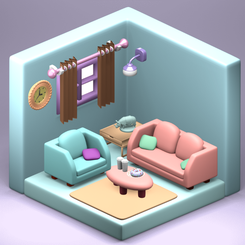 3D Fantasy Living room #6