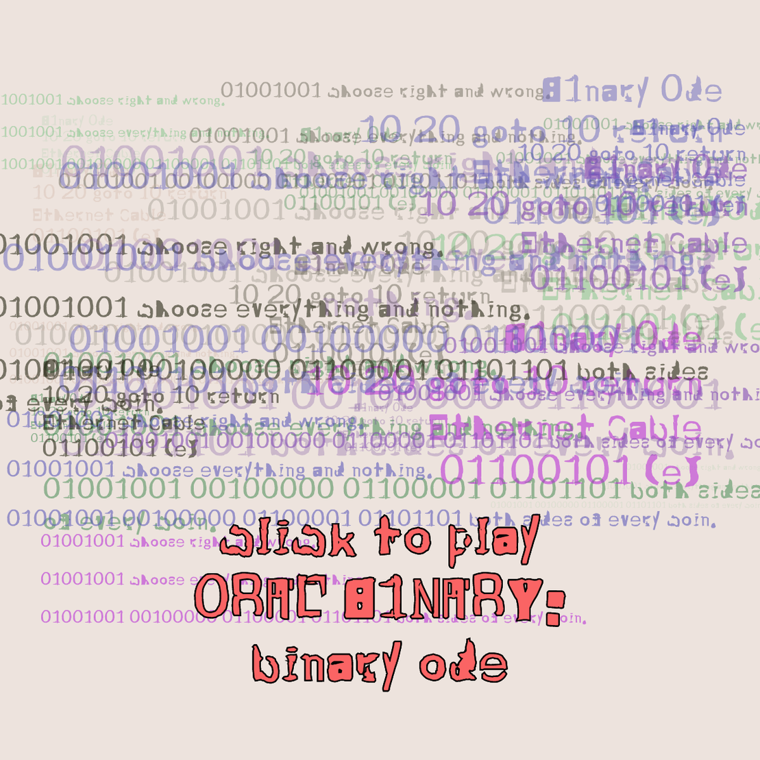 0RAL B1NARY: “BINARY ODE” #47