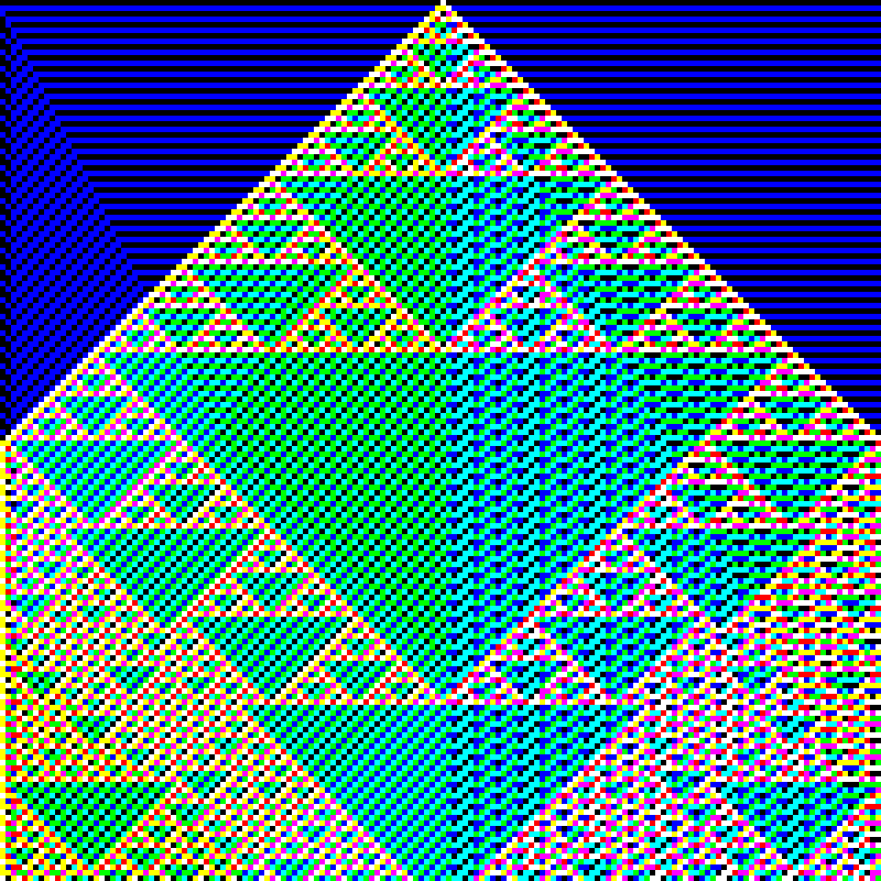 RGB Elementary Cellular Automaton #605