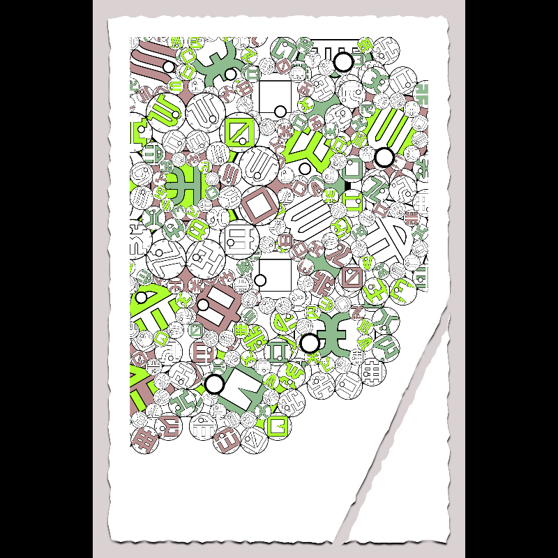 Fractals and fractures -"Alphabetic Signs" #30