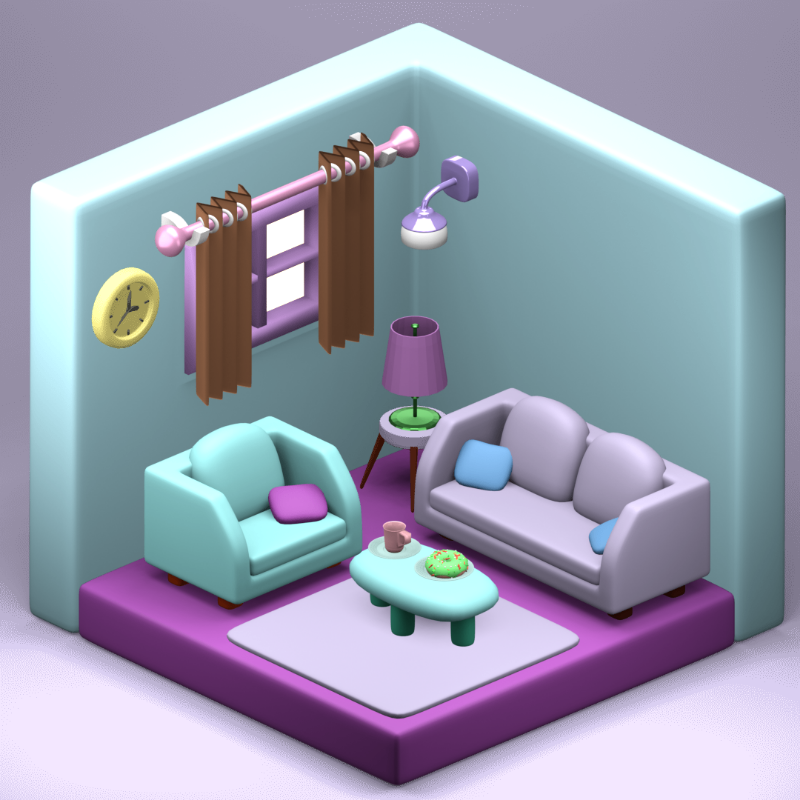 3D Fantasy Living room #7