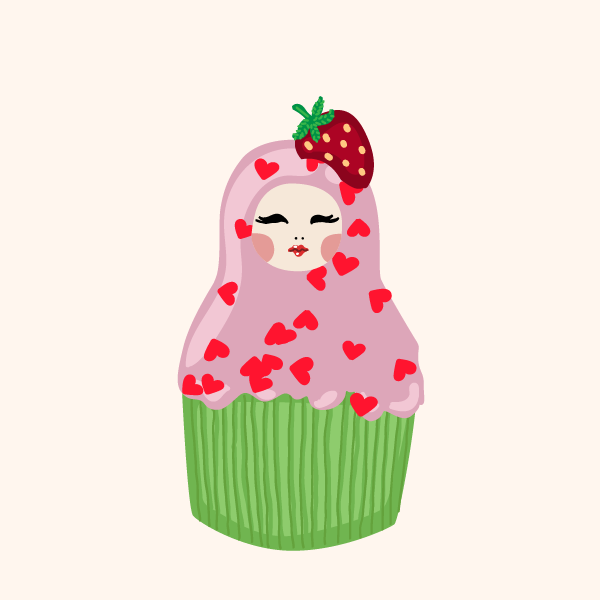 Cute Matryoshka Doll Cupcake Series #10