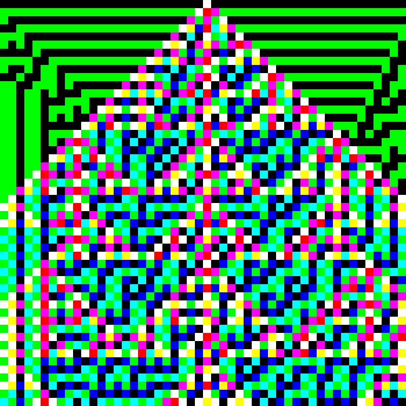 RGB Elementary Cellular Automaton #825