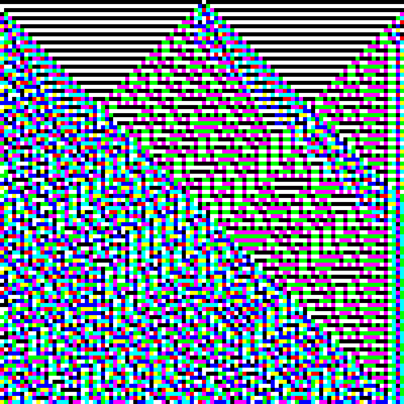 RGB Elementary Cellular Automaton #264