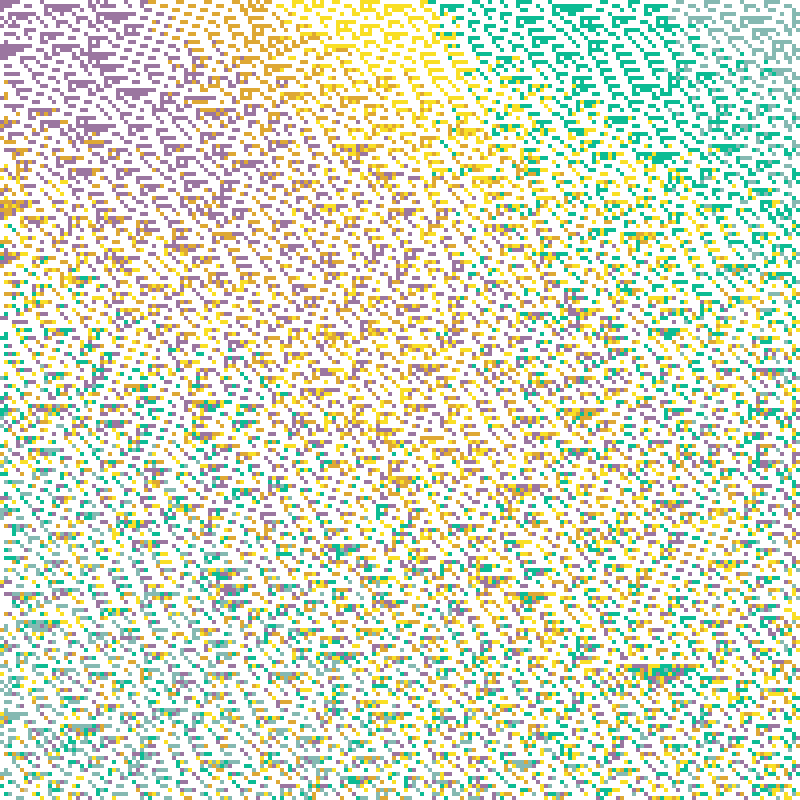 Colored Elementary Cellular Automaton #135