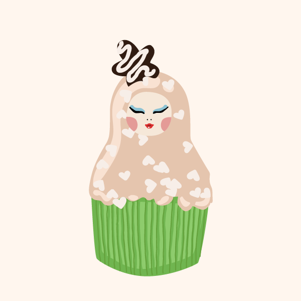 Cute Matryoshka Doll Cupcake Series #22