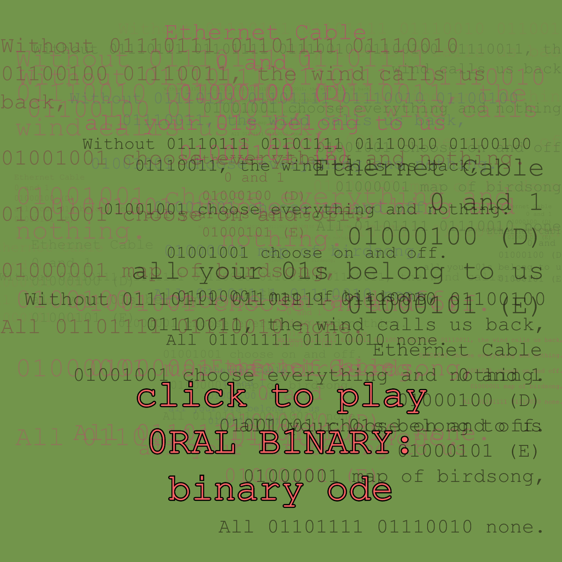 0RAL B1NARY: “BINARY ODE” #93