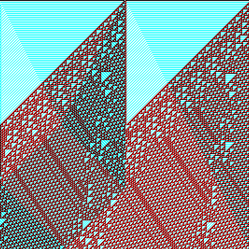 RGB Elementary Cellular Automaton #458