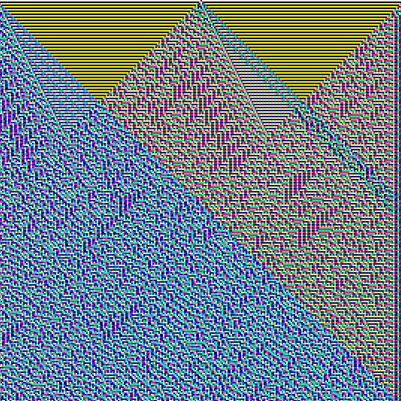 RGB Elementary Cellular Automaton #486