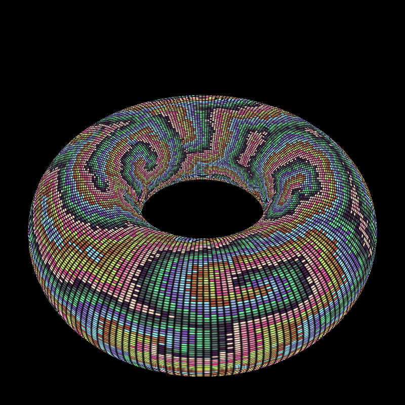 Reaction Diffusion on a Torus #5