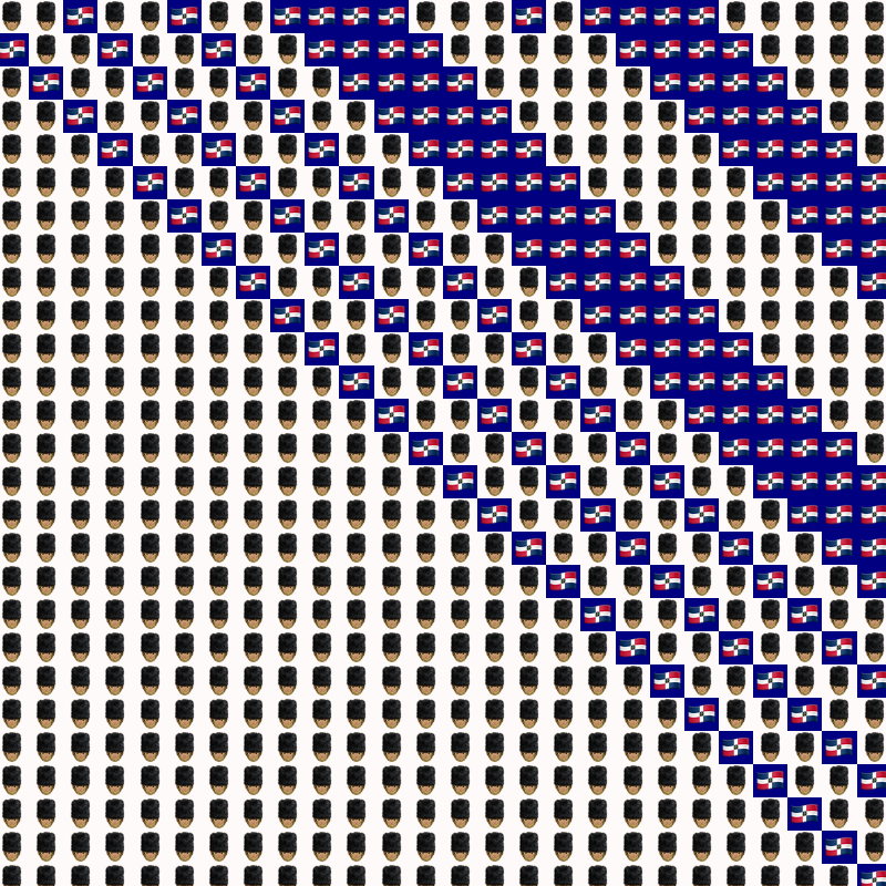 Elementary Cellular Emoji Automata #104