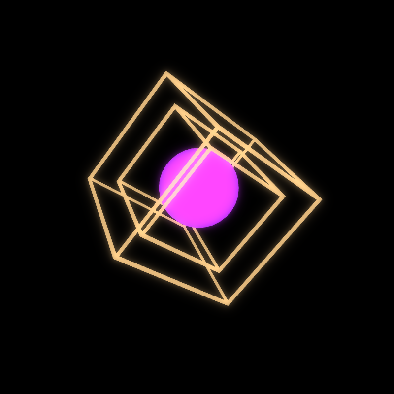 Generative Animation : Two Cube and Sphere #12