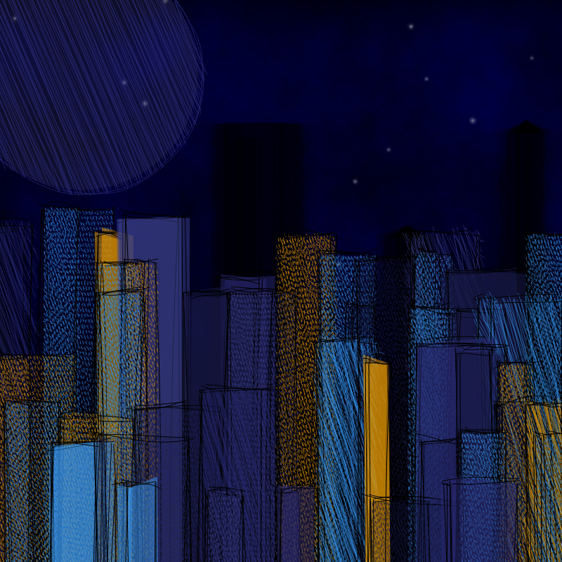 hastily-drawn cityscape sketch #40