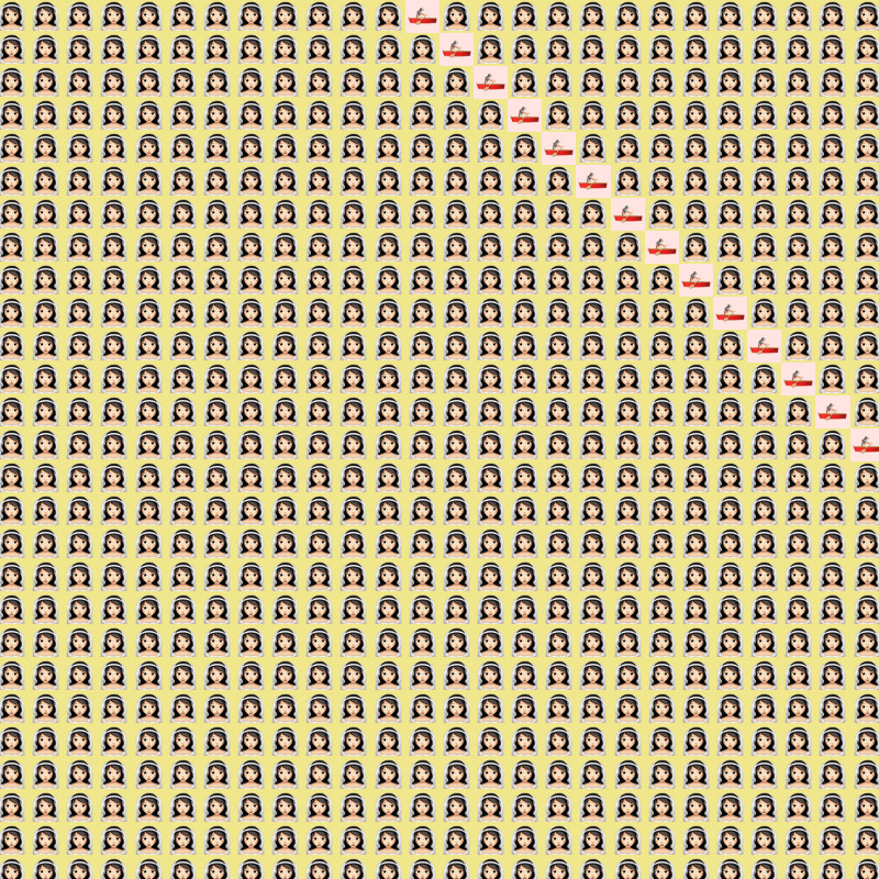 Elementary Cellular Emoji Automata #576