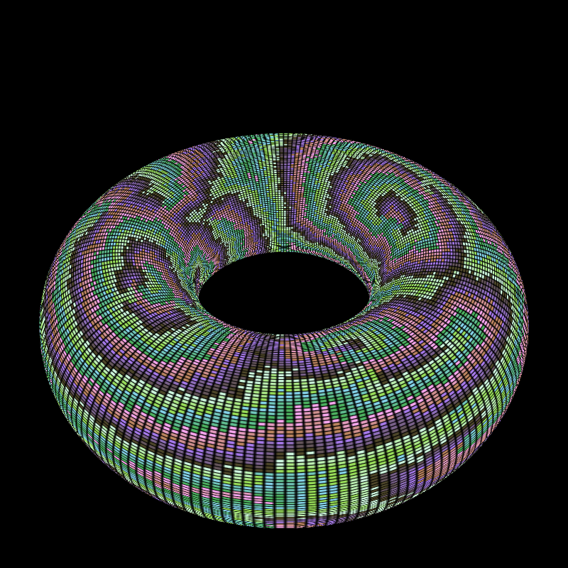 Reaction Diffusion on a Torus #20